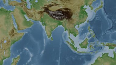 Bengal Körfezi. Soluk bir harita. Patterson Silindiri. Konum