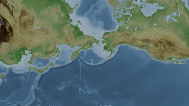 Bering Denizi. Soluk bir harita. Patterson Silindiri. Konum