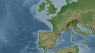 Biscay Körfezi. Soluk bir harita. Patterson Silindiri. Konum