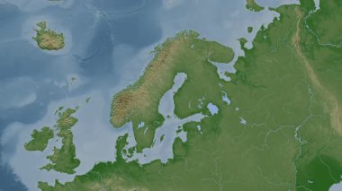 Bothnia Körfezi. Soluk bir harita. Patterson Silindiri. Konum