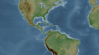 Karayip Denizi. Soluk bir harita. Patterson Silindiri. Konum