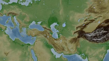 Hazar Denizi. Soluk bir harita. Patterson Silindiri. Konum