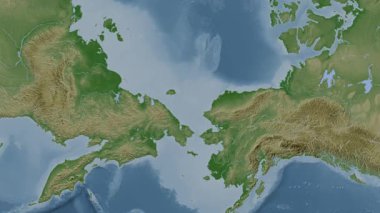 Chukchi Denizi. Soluk bir harita. Patterson Silindiri. Konum