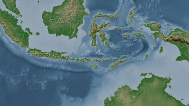 Flores Denizi. Soluk bir harita. Patterson Silindiri. Konum