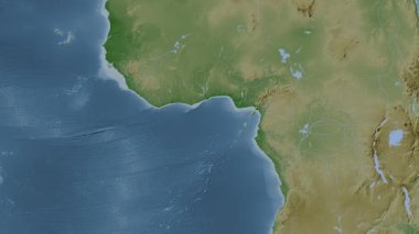 Gine Körfezi. Soluk bir harita. Patterson Silindiri. Konum