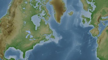 Labrador Denizi. Soluk bir harita. Patterson Silindiri. Konum