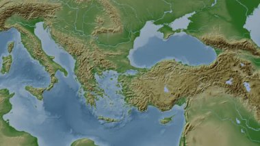 Marmara Denizi. Soluk bir harita. Patterson Silindiri. Konum