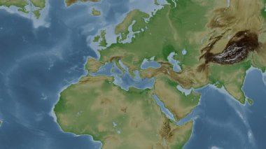 Akdeniz - Doğu Havzası. Soluk bir harita. Patterson Silindiri. Konum