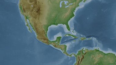Meksika Körfezi. Soluk bir harita. Patterson Silindiri. Konum