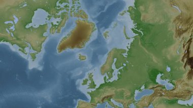 Norveç Denizi. Soluk bir harita. Patterson Silindiri. Konum