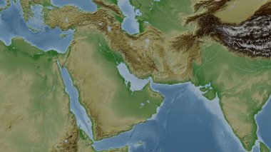 Basra Körfezi. Soluk bir harita. Patterson Silindiri. Konum