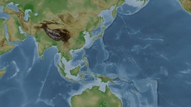 Filipin Denizi. Soluk bir harita. Patterson Silindiri. Konum