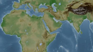 Kızıl Deniz. Soluk bir harita. Patterson Silindiri. Konum