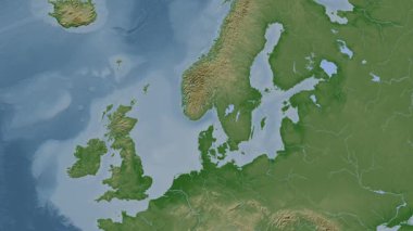 Skagerrak. Soluk bir harita. Patterson Silindiri. Konum