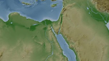 Süveyş Körfezi. Soluk bir harita. Patterson Silindiri. Konum