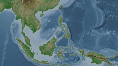 Sulu Denizi. Soluk bir harita. Patterson Silindiri. Konum