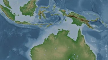 Timor Denizi. Soluk bir harita. Patterson Silindiri. Konum