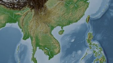 Tonkin Körfezi. Soluk bir harita. Patterson Silindiri. Konum