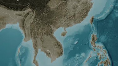 Tonkin Körfezi. Sepya haritası. Patterson Silindiri. Konum