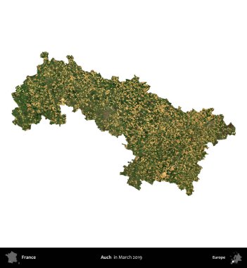Aahhh. Fransa 'nın idari bölgesi, Mart 2019' da çekilen Kopernik Nöbetçi karolarından oluşan bir uydu görüntüsüyle beyaza izole edildi.