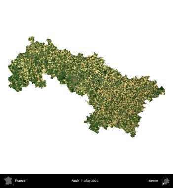 Aahhh. Fransa 'nın idari bölgesi, Mayıs 2020' de çekilen Kopernik Nöbetçi karolarından oluşan bir uydu görüntüsüyle beyaza izole edildi.