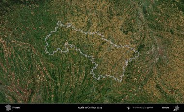 Aahhh. Copernicus Sentinel 'in Ekim 2024' te çekilen uydu görüntüsünde Fransa 'nın idari bölgesinin ana hatlarını çizdim.