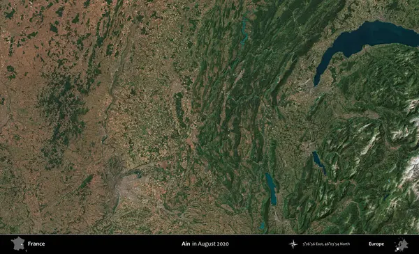 - Değil. Copernicus Sentinel 'in Ağustos 2020' de çekilmiş uydu görüntüsü üzerine Fransa 'nın idari bölgesi.