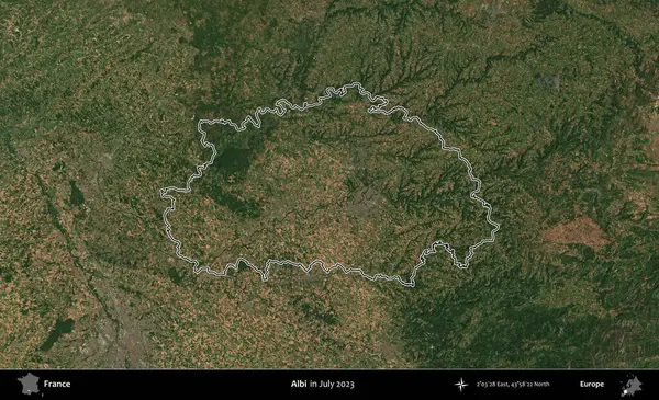 Albi. Copernicus Sentinel 'in Temmuz 2023' te çekilen uydu görüntüsünde Fransa 'nın idari bölgesinin ana hatları belirlendi.