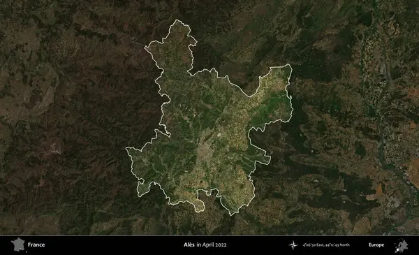 Ales. Fransa 'nın idari alanı, Nisan 2022' de çekilen Kopernik Nöbetçi karolarından oluşan koyu renkli bir uydu görüntüsü üzerinde vurgulandı ve özetlendi.
