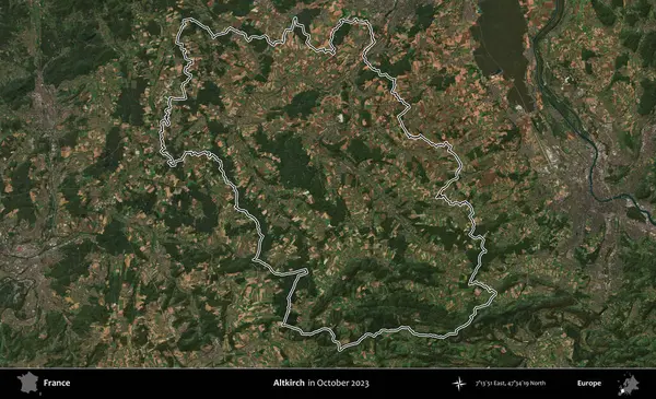 Altkirch. Copernicus Sentinel 'in Ekim 2023' te çekilen uydu görüntüsünde Fransa 'nın idari bölgesinin ana hatları belirlendi.