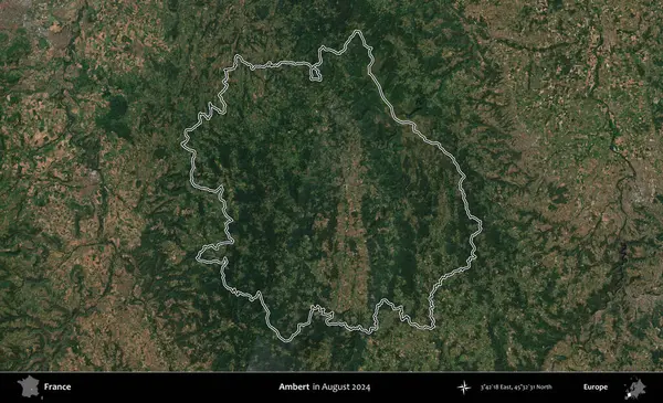 Ambert. Copernicus Sentinel 'in Ağustos 2024' te çekilen uydu görüntüsünde Fransa 'nın idari bölgesinin ana hatları belirlendi.