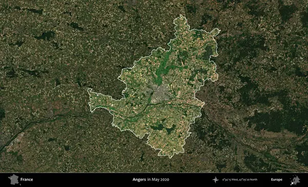 Öfke. Fransa 'nın idari alanı, Mayıs 2020' de çekilen Kopernik Nöbetçi karolarından oluşan koyu renkli bir uydu görüntüsü üzerinde vurgulandı ve özetlendi.