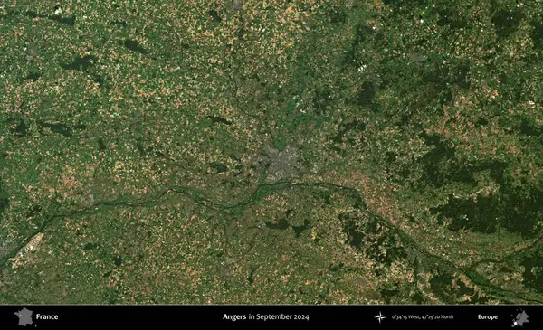 Öfke. Copernicus Sentinel 'in Eylül 2024' te çekilmiş uydu görüntüsü üzerine Fransa 'nın idari bölgesi.