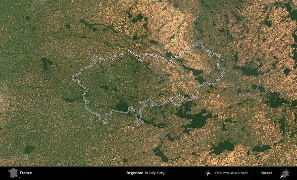 Arjantinli. Copernicus Sentinel 'in Temmuz 2019' da çekilen uydu görüntüsünde Fransa 'nın idari bölgesinin ana hatları belirlendi.