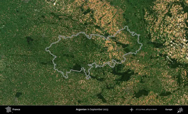 Arjantinli. Eylül 2023 'te çekilen Copernicus Sentinel karolarından oluşan bir uydu görüntüsünde Fransa' nın idari bölgesinin ana hatlarını çizdim.