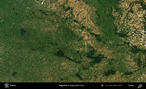 Arjantinli. Copernicus Sentinel 'in Eylül 2023' te çekilmiş uydu görüntüsü üzerine Fransa 'nın idari bölgesi.