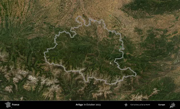 Ariege. Copernicus Sentinel 'in Ekim 2023' te çekilen uydu görüntüsünde Fransa 'nın idari bölgesinin ana hatları belirlendi.