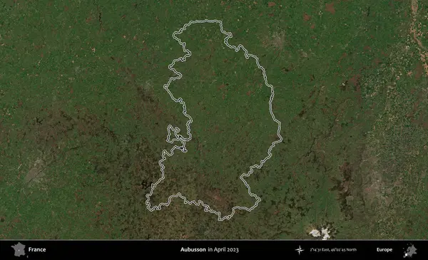 Aubusson. Nisan 2023 'te çekilen Copernicus Sentinel karolarından oluşan bir uydu görüntüsünde Fransa' nın idari bölgesinin ana hatları belirlendi.