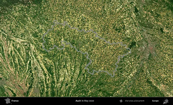 Aahhh. Mayıs 2020 'de çekilen Copernicus Sentinel karolarından oluşan bir uydu görüntüsünde Fransa' nın idari bölgesinin ana hatları belirlendi.
