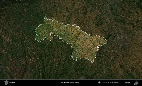 Aahhh. Fransa 'nın idari alanı, Ekim 2024' te çekilen Kopernik Nöbetçi karolarından oluşan koyu renkli bir uydu görüntüsü üzerinde vurgulandı ve özetlendi.