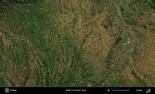 Aahhh. Copernicus Sentinel 'in Ekim 2024' te çekilmiş uydu görüntüsü üzerine Fransa 'nın idari bölgesi.