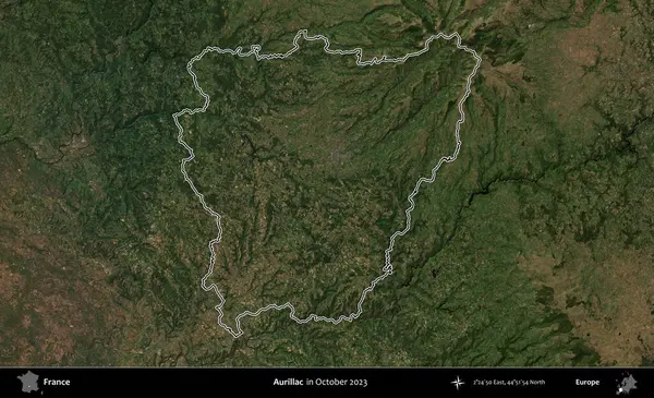 Aurillac. Copernicus Sentinel 'in Ekim 2023' te çekilen uydu görüntüsünde Fransa 'nın idari bölgesinin ana hatları belirlendi.