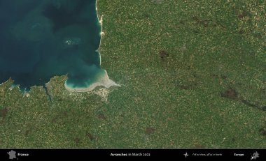 Çığ. Copernicus Sentinel 'in Mart 2022' de çekilmiş uydu görüntüsü üzerine Fransa 'nın idari bölgesi.