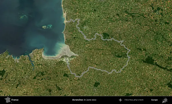 Çığ. Haziran 2022 'de çekilen Copernicus Sentinel karolarından oluşan bir uydu görüntüsünde Fransa' nın idari bölgesinin ana hatları belirlendi.