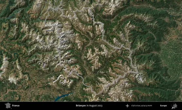 Briancon. Copernicus Sentinel 'in Ağustos 2023' te çekilen uydu görüntüsünde Fransa 'nın idari bölgesinin ana hatları belirlendi.
