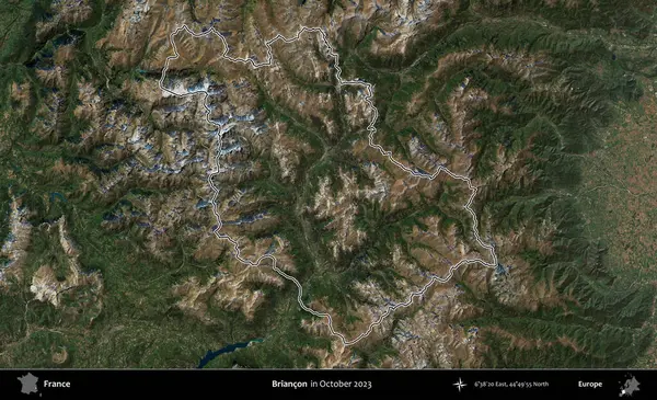 Briancon. Copernicus Sentinel 'in Ekim 2023' te çekilen uydu görüntüsünde Fransa 'nın idari bölgesinin ana hatları belirlendi.
