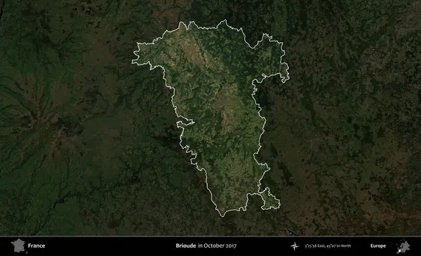 Gelin hanım. Fransa 'nın idari alanı, Ekim 2017' de çekilen Kopernik Nöbetçi karolarından oluşan koyu renkli bir uydu görüntüsü üzerinde vurgulandı ve özetlendi.