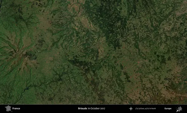 Gelin hanım. Copernicus Sentinel 'in Ekim 2017' de çekilmiş uydu görüntüsü üzerine Fransa 'nın idari bölgesi.