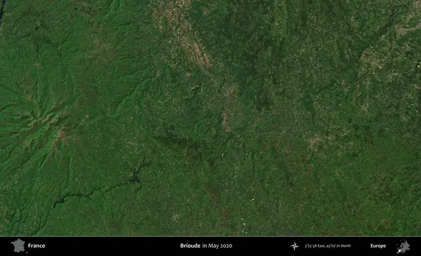 Gelin hanım. Mayıs 2020 'de Copernicus Sentinel karolarından oluşan bir uydu görüntüsü üzerine Fransa' nın idari bölgesi