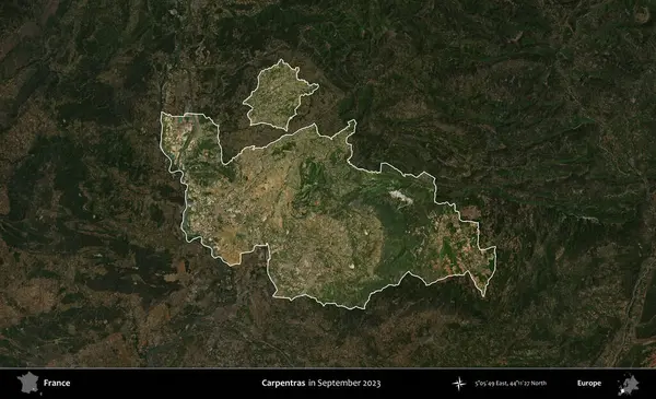 Marangozlar. Fransa 'nın idari alanı, Eylül 2023' te çekilen Kopernik Nöbetçi karolarından oluşan koyu renkli bir uydu görüntüsü üzerinde vurgulandı ve özetlendi.